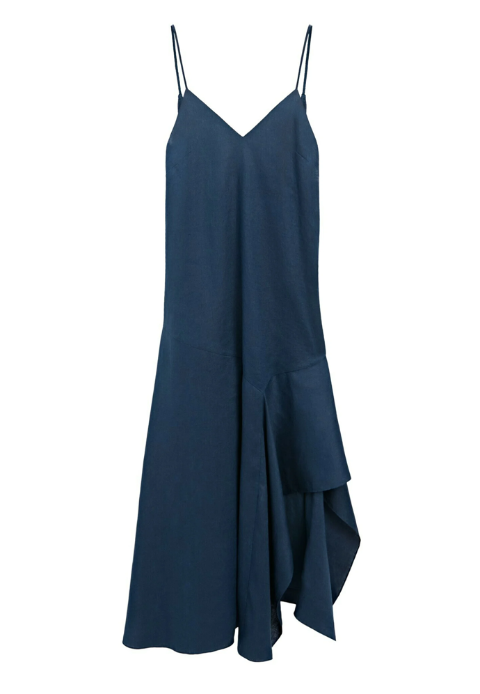 Lněné maxi šaty, Massimo Dutti, 3000 Kč