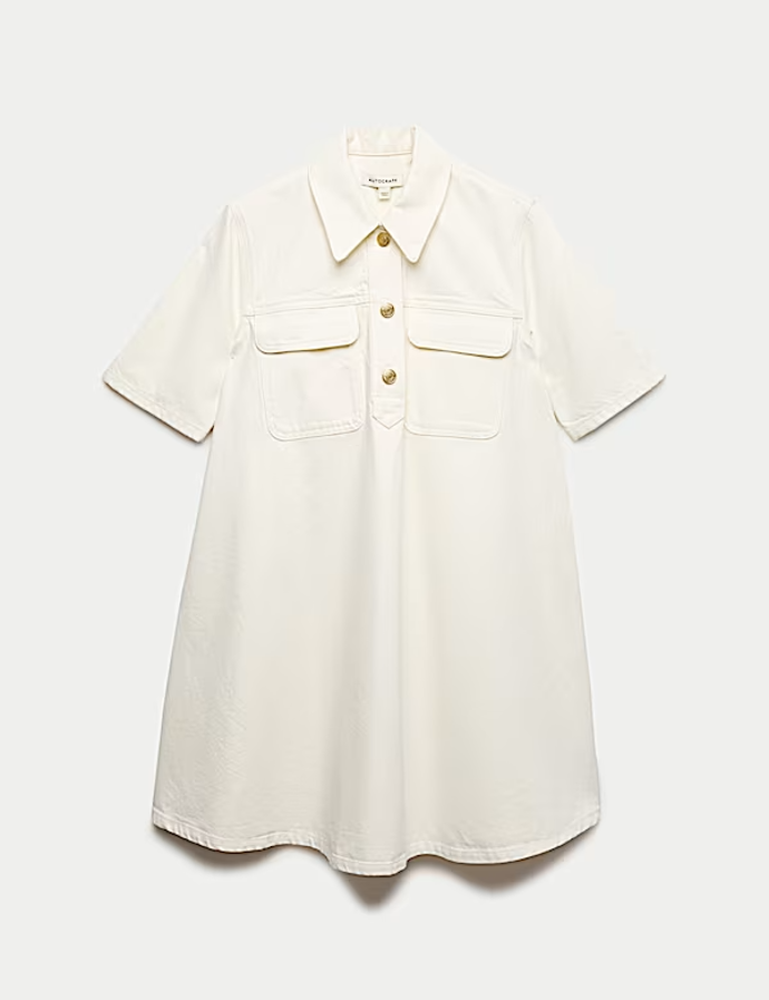 Mini košilové šaty z čisté bavlny, Marks&Spencer, 2 199 Kč