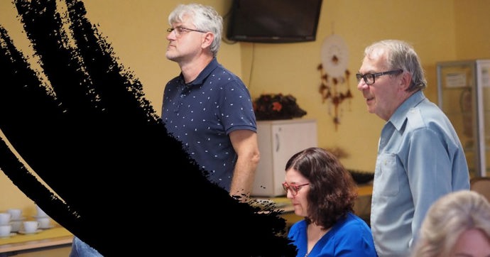 Jan Hajšman při účasti na společenské akci v mezigeneračním centru.