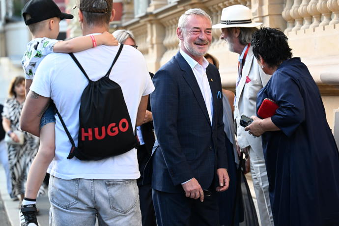 Herec Jiří Dvořák přivítal Bolka Polívku.