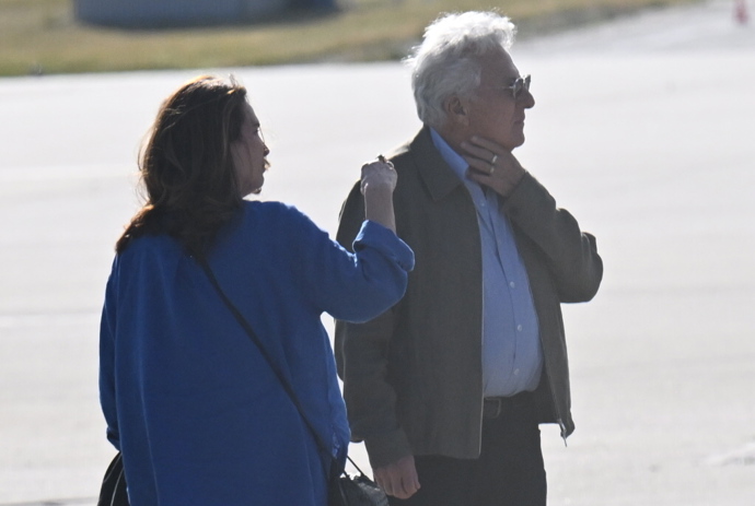 Dustin Hoffman s manželkou v Praze.