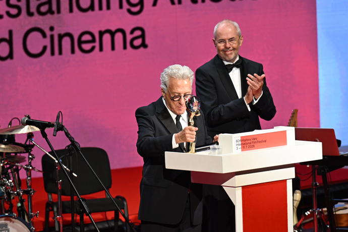Americký herec Dustin Hoffman převzal Křišťálový glóbus.