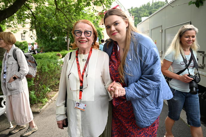 Iva Janžurová byla v dobré náladě.