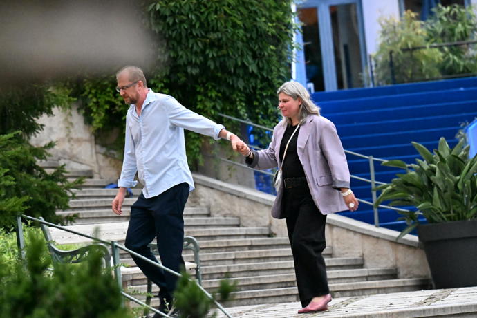 Martin Pechlát s Andreou Švehlíkovou.