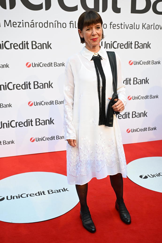 Andrea Bartošková na party UniCredit Bank ve Varech.