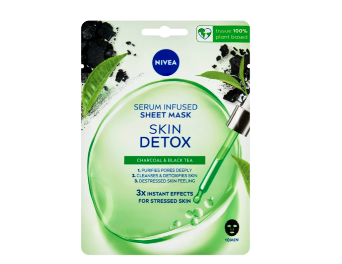 Detoxikační textilní maska Nivea Skin Detox, 35 Kč, prodává teta drogerie Detoxikační textilní maska Nivea Skin Detox, 35 Kč, prodává teta drogerie