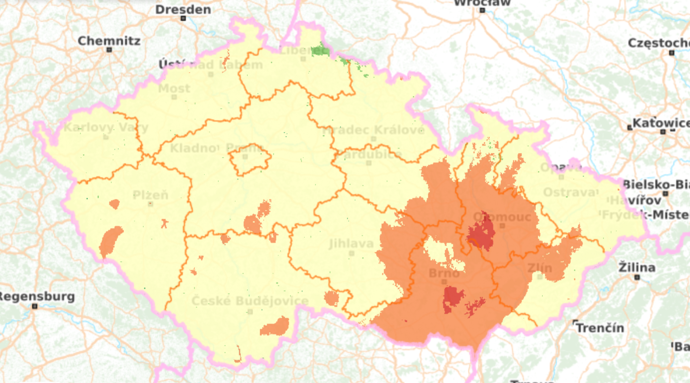 Houbová mapa k 10. červenci 2026.