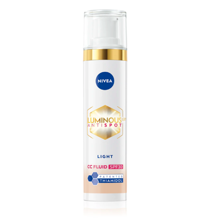 Rozjasňující tónovací krém proti pigmentovým skvrnám Luminous 630 Anti Spot, Nivea, 650 Kč (40 ml), prodává Notino Rozjasňující tónovací krém proti pigmentovým skvrnám Luminous 630 Anti Spot, Nivea, 650 Kč (40 ml), prodává Notino