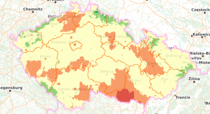 Houbová mapa k pátku 24. července 2026.
