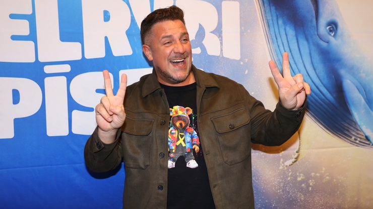 Michal Holán na premiéře animovaného filmu Velrybí píseň.