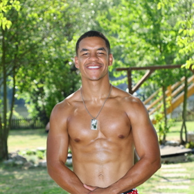 Soutěžící Oliver Laryea.