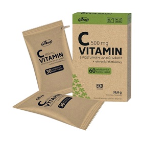 Vitamin C 500 mg rakytník EKO je doplněk stravy ve formě kapslí obsahující granulky s vitamínem C. Ty zajišťují postupné uvolňování vitaminu C do organismu. Přípravek je doplněn rakytníkem řešetlákovým. 189 Kč