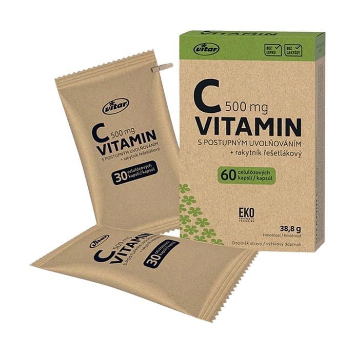 Vitamin C 500 mg rakytník EKO je doplněk stravy ve formě kapslí obsahující granulky s vitamínem C. Ty zajišťují postupné uvolňování vitaminu C do organismu. Přípravek je doplněn rakytníkem řešetlákovým. 189 Kč
