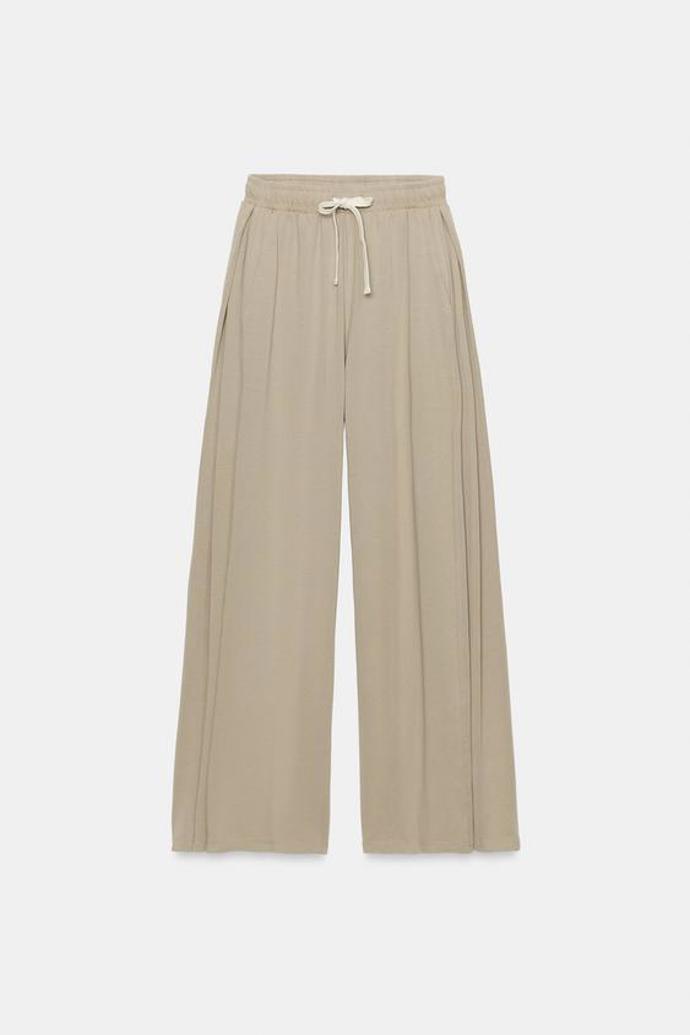 Bavlněné kalhoty se záhyby, Zara, 649 Kč