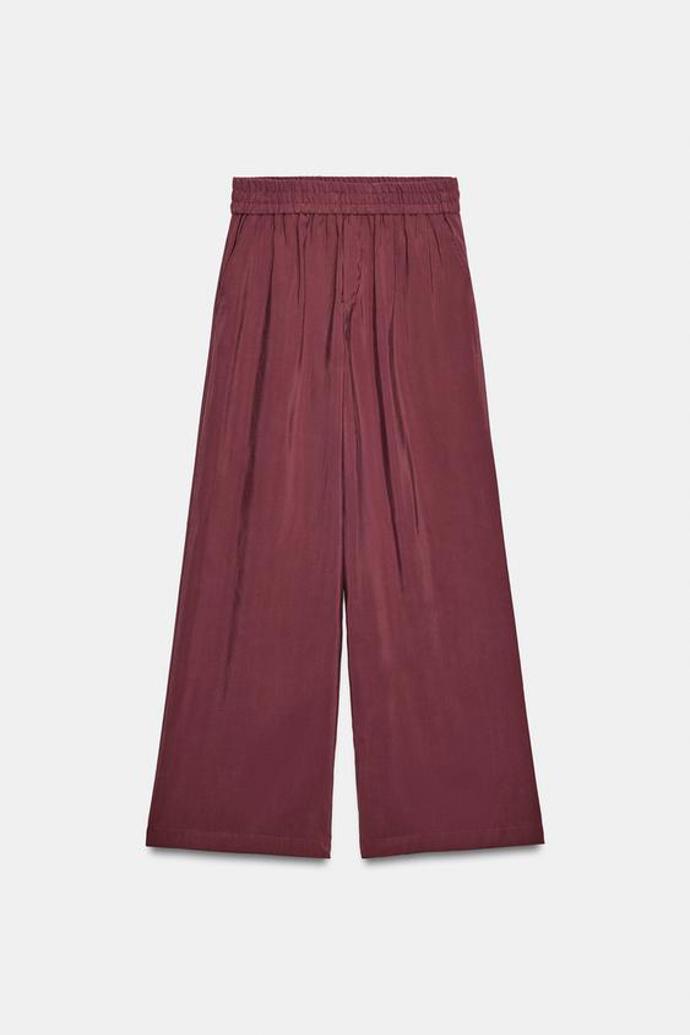 Kalhoty s elastickým pasem a širokými nohavicemi, Zara, 799 Kč