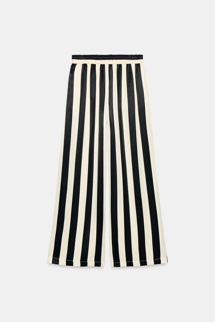 Pruhované kalhoty se širokými nohavicemi, Zara, 849 Kč
