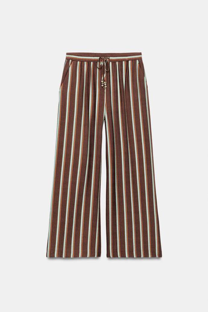 Pruhované široké kalhoty, Zara, 799 Kč