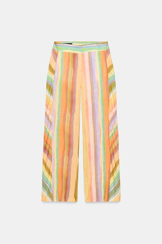 Pruhované široké kalhoty, Zara, 849 Kč