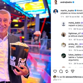 Andrej Babiš láká fanoušky na společné kino. Martin Kupka reaguje.