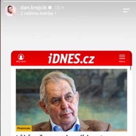 Herec Dan Krejčík přirovnal prezidentský důchod k mateřství.