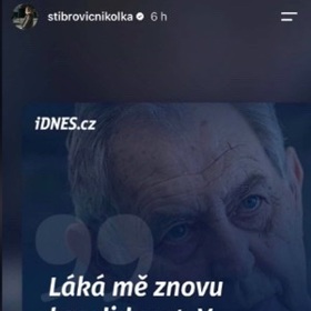 Nikol Leitgeb se ke kandidatuře Miloše Zemana vyjádřila také.