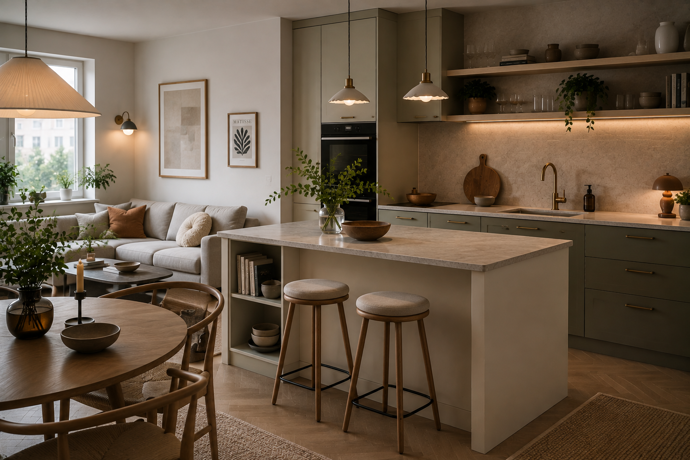 Soft kitchen dobře funguje i v běžném městském bytě Soft kitchen dobře funguje i v běžném městském bytě