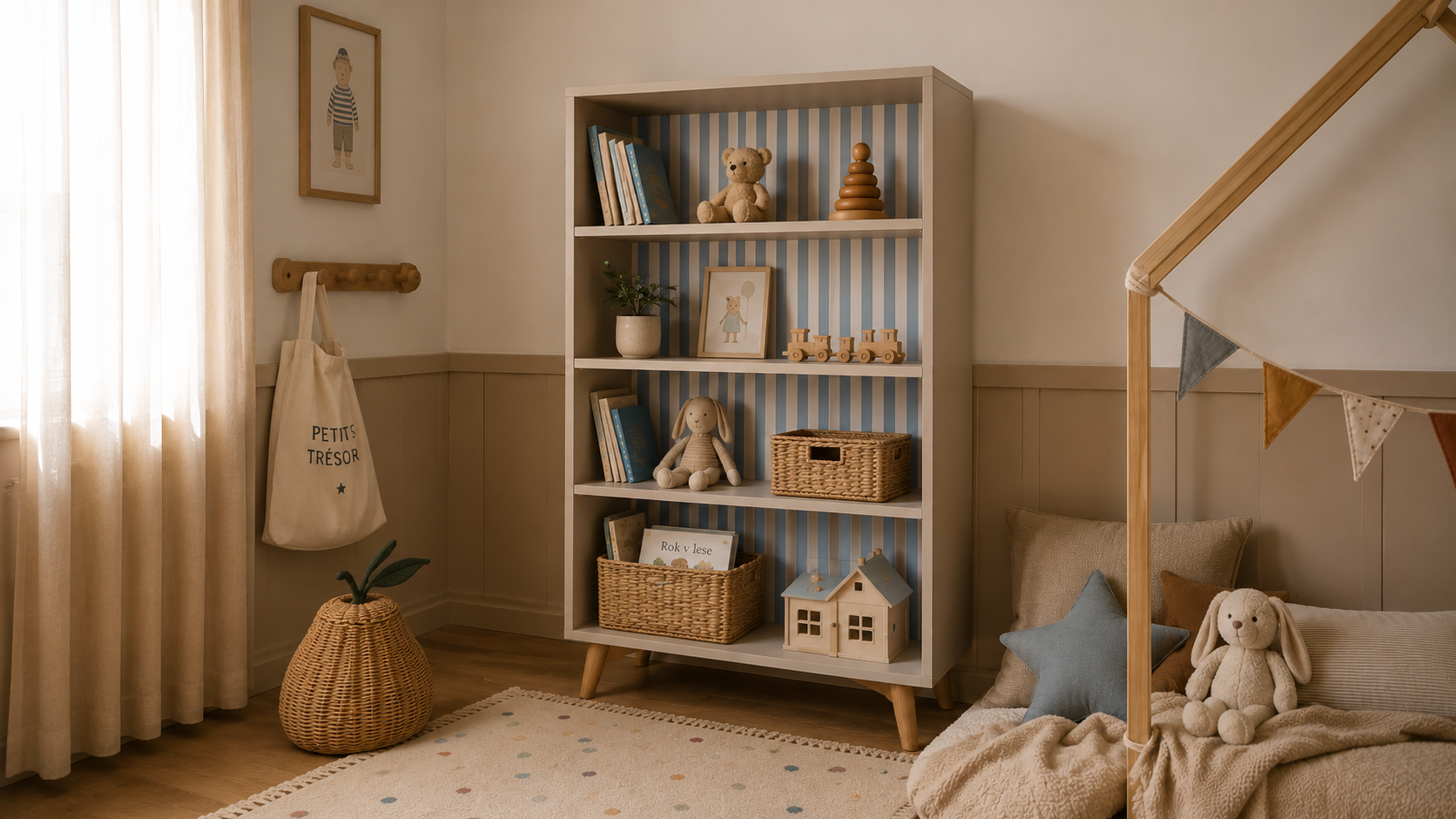 DIY: Starou knihovnu nevyhazujte. S trochou barvy a látky z ní uděláte nový originální kus