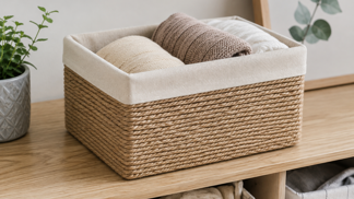 DIY: Stačí karton, provaz a kus látky. Vyrobte si úložný košík, který nestojí skoro nic