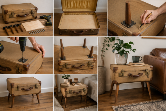 DIY: Starý kufr nevyhazujte. Za jedno odpoledne z něj vyrobíte originální odkládací stolek