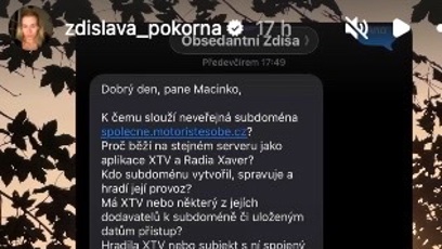 FOTO: Soukromou konverzaci mezi novinářkou Zdislavou Pokornou, zveřejnil Petr Macinka na svém Facebooku.