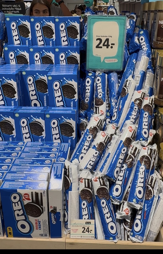 Oreo sušenky jsou zde za skvělou cenu.