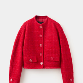 Tvídový kabátek na štrasové knoflíky, Mango, 2299 Kč