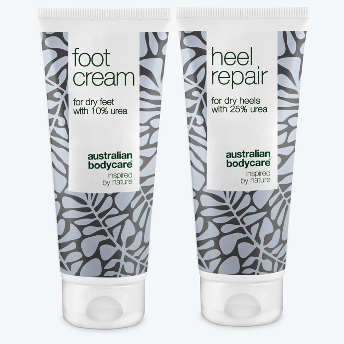Sada krému na nohy a krému na paty s ureou a tea tree olejem na suchá chodidla a popraskané paty, Australian Bodycare, 479 Kč