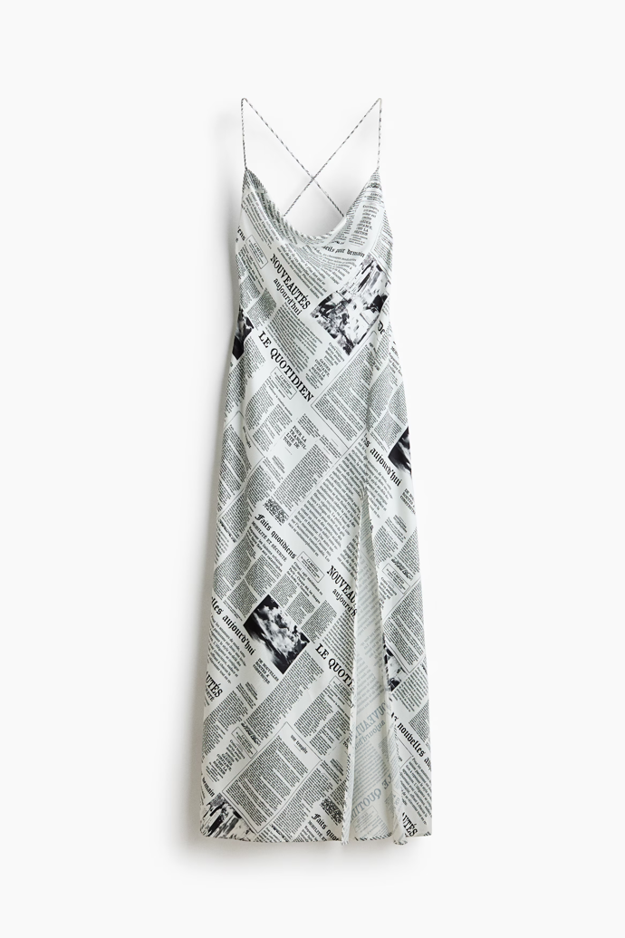 Saténové šaty na ramínka, H&M, 999 Kč