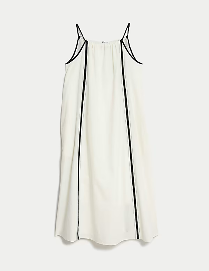 Natahovací pruhované midi šaty s vysokým podílem bavlny, Marks&Spencer, 1899 Kč