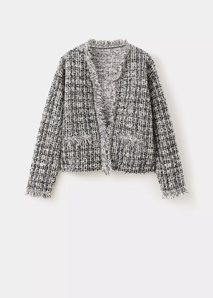 Tvídový kabátek oversize, Mango, 1299 Kč