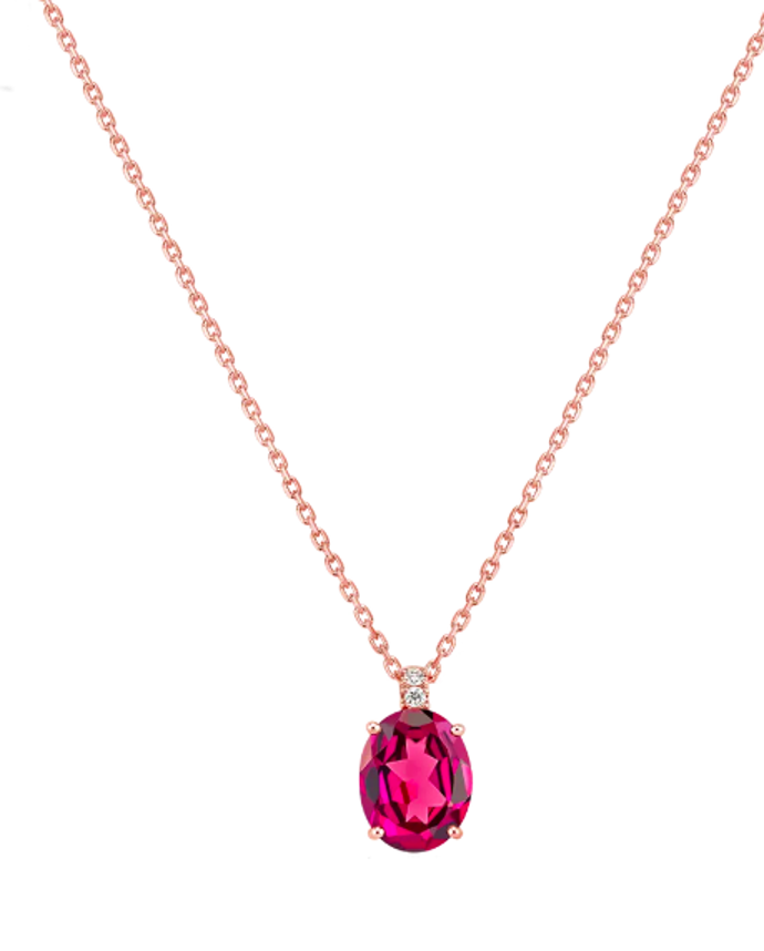 Náhrdelník s rhodolitem a diamantem, 19215 Kč, prodává Alo Diamonds Náhrdelník s rhodolitem a diamantem, 19215 Kč, prodává Alo Diamonds