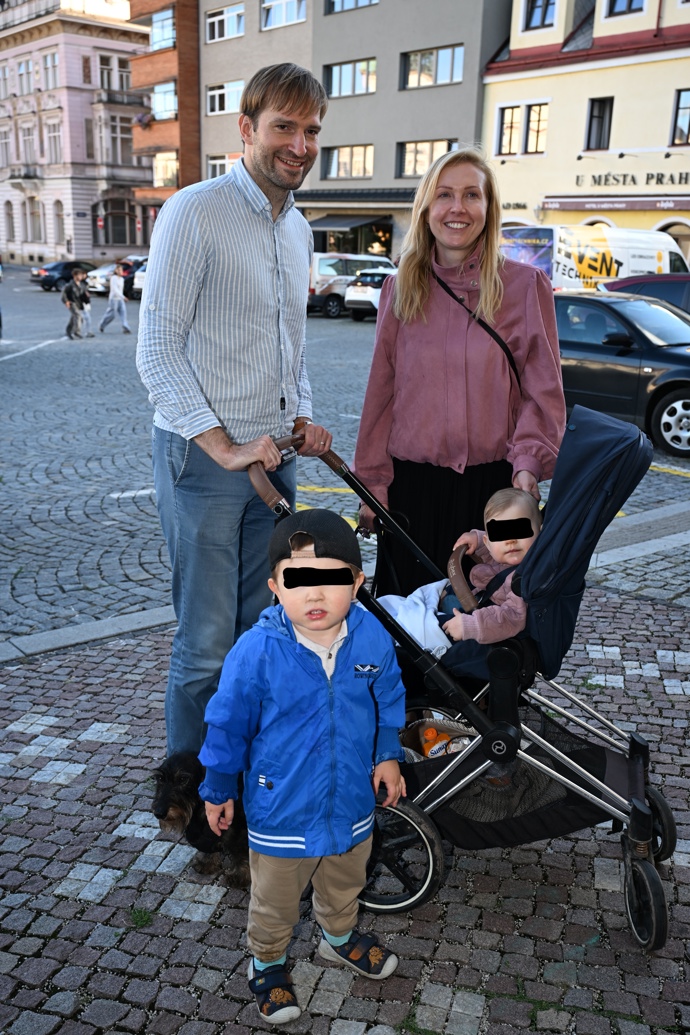 Adam Vojtěch s rodinkou. 