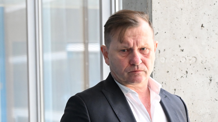 Jaromír Soukup u soudu s Agátou Hanychovou.