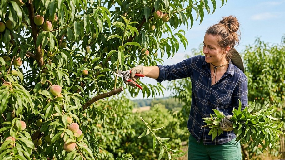 Do konce srpna je třeba vzít nůžky a pilku na broskvoně a meruňky. Můžete je řezat i když jsou na nich plody, podpoříte tím jejich dozrávání