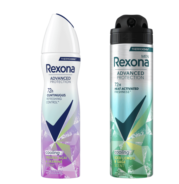Antiperspirant Rexona Advanced Protection s technologií Thermocool, která se
aktivuje při zvýšení tělesné teploty a dodává pocit příjemné svěžesti. Díky mentolu
obsaženému v aerosolu poskytuje okamžitý chladivý pocit přesně ve chvíli, kdy ho
nejvíce potřebujete. 89,90 Kč Antiperspirant Rexona Advanced Protection s technologií Thermocool, která se
aktivuje při zvýšení tělesné teploty a dodává pocit příjemné svěžesti. Díky mentolu
obsaženému v aerosolu poskytuje okamžitý chladivý pocit přesně ve chvíli, kdy ho
nejvíce potřebujete. 89,90 Kč