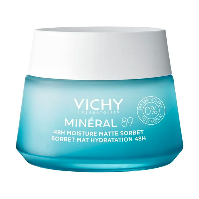 48H Hydratační zmatňující sorbet Minéral 89, Vichy, 50 ml, 535 Kč, prodává Dr.Max 48H Hydratační zmatňující sorbet Minéral 89, Vichy, 50 ml, 535 Kč, prodává Dr.Max