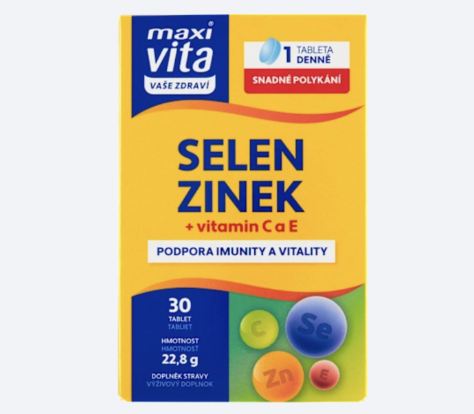Selen zinek + vitamin C a E, 64 Kč