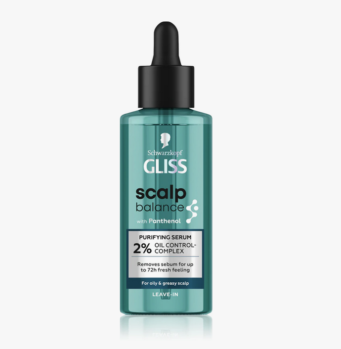  Čisticí sérum Schwarzkopf Gliss Scalp Balance cíleně pečuje o mastnou pokožku hlavy, reguluje nadměrnou tvorbu mazu a zajišťuje pocit svěžesti až na 72 hodin. Bezoplachové složení s panthenolem a 2% komplexem pro regulaci mazu pomáhá okamžitě snížit mastnotu už při prvním použití, omezuje nepříjemný zápach a dlouhodobě udržuje pokožku hlavy v rovnováze. 200 Kč