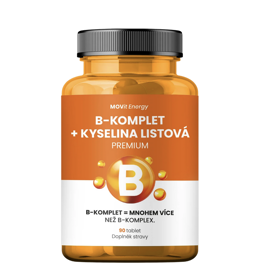 MOVit B-Komplet obsahuje vysoké dávky vitaminů B2, B3, B5, B6 a B12, které prokazatelně přispívají ke snížení míry únavy a vyčerpání. 229 Kč