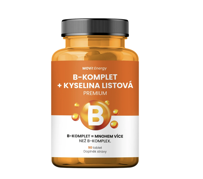 MOVit B-Komplet obsahuje vysoké dávky vitaminů B2, B3, B5, B6 a B12, které prokazatelně přispívají ke snížení míry únavy a vyčerpání. 229 Kč