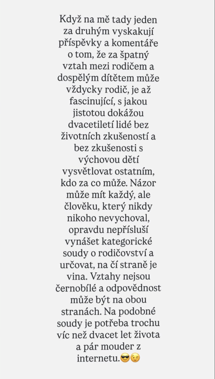 Vyjádření Kláry Biasiol.