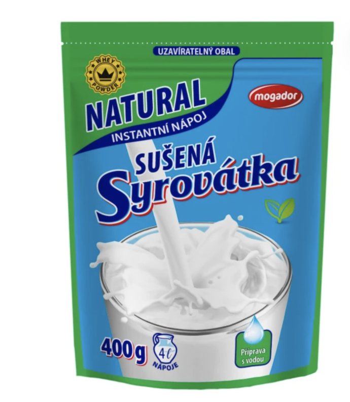 Syrovátka sušená je vyvážený instantní nápoj. Neobsahuje téměř žádné tuky a soli, na druhé straně však mnoho kvalitních bílkovin – ve vodě rozpustné vitamíny B1, B2, B6, B12, C, E a mléčný cukr. Z minerálních látek to jsou hlavně hořčík, fosfor, vápník, draslík, sodík, zinek. 55 Kč