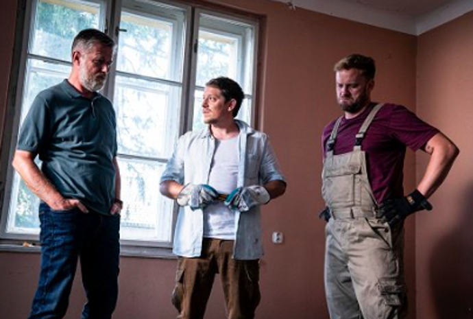 Štěpán s Jiřím Langmajerem a Jakubem Prachařem ve filmu Matky Štěpán s Jiřím Langmajerem a Jakubem Prachařem ve filmu Matky
