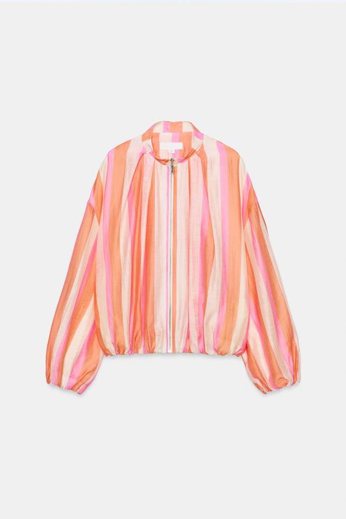 Bunda bomber s proužky, Zara, 999 Kč
